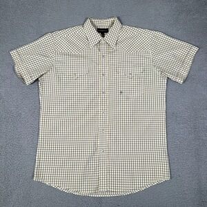 Panhandle Slim Shirt Mens Large Yellow Plaid‎ Western Pearl Snap Pocket Cowboy